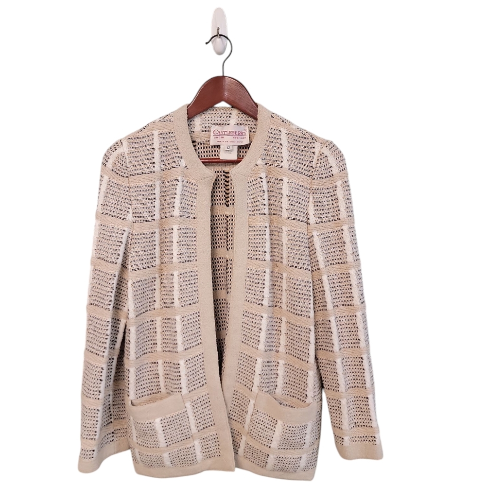 Vintage Castleberry London New York Union Made Womens Cardigan Size 12